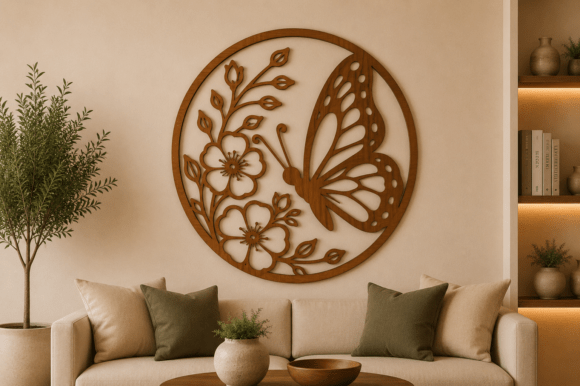 Butterfly Wall Decor SVG Laser Cut File: A Versatile Design for Modern Creators