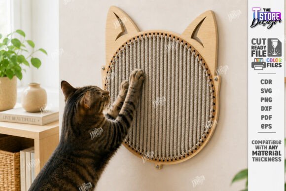 Cat Wall Scratcher Post Laser Cut CNC
