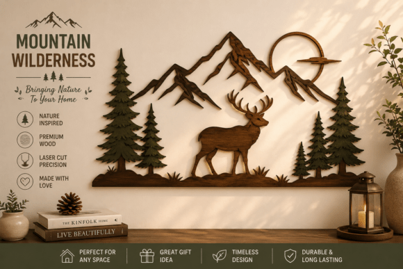 Deer Forest Scene Laser Cut Wall Art