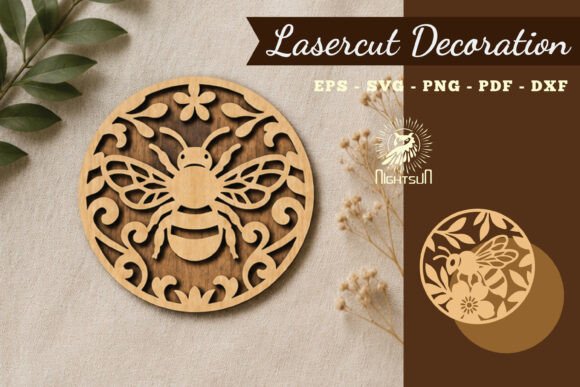 Floral Bee Lasercut Decoration SVG 3: A Versatile Design for Creative Projects