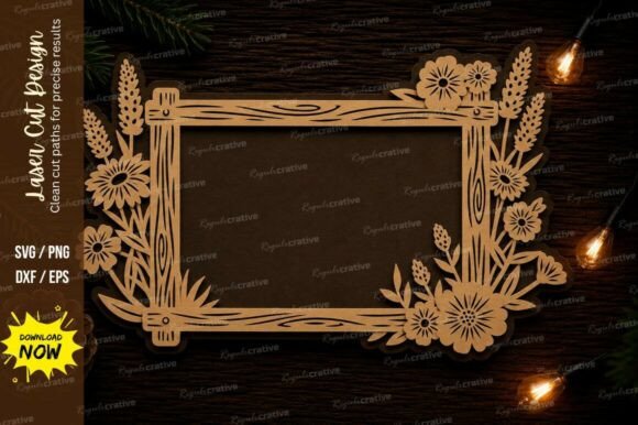 Floral Rectangle Frame Laser Cut SVG: A Versatile Design for Creative Projects