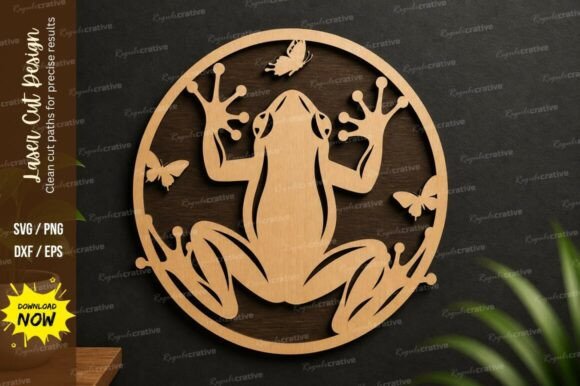 Frog Lily Laser Cut Wall Art File: Elevate Your Creative Projects with Precision and Versatility