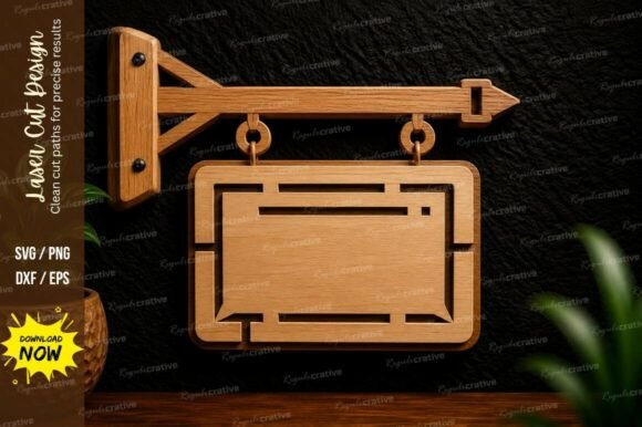 Hanging Sign Board Laser Cut Svg Design