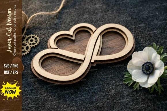 Infinity Heart Frame Laser Cut SVG: A Premium Design for Creative Projects