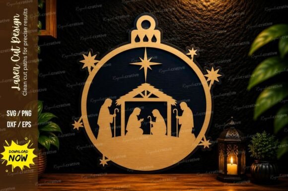 Nativity Ornament Laser Cut SVG Design