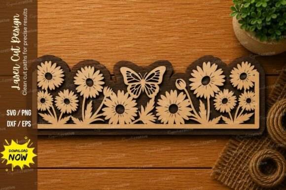 Sunflower Border SVG Floral Laser Cut: A Versatile Design for Creative Projects