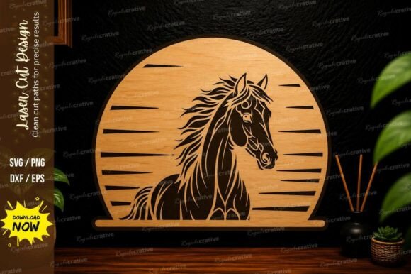 Wild Horse Portrait Laser Cut SVG Design